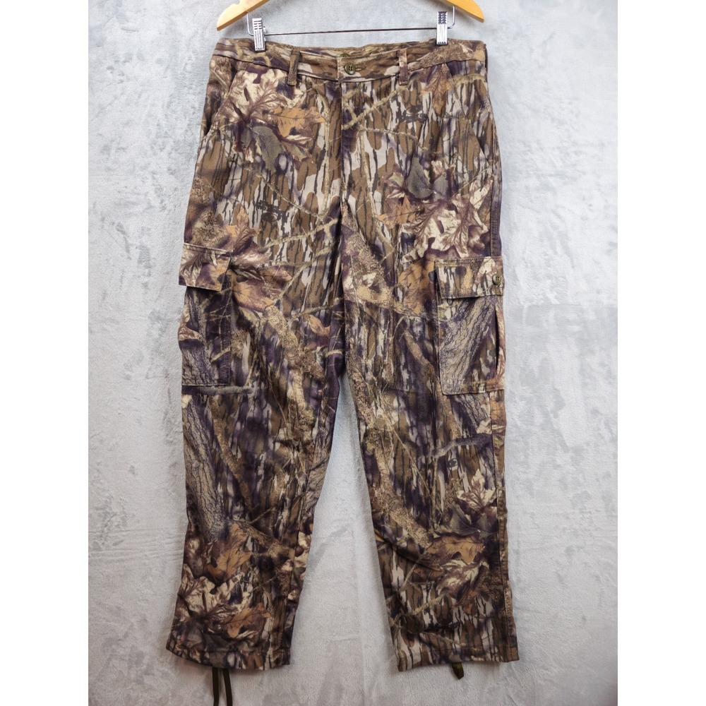 Vtg Red Head Pants Men Large Cargo Camo Mossy Oak 36x32 Belt‎ Suspender USA Made
